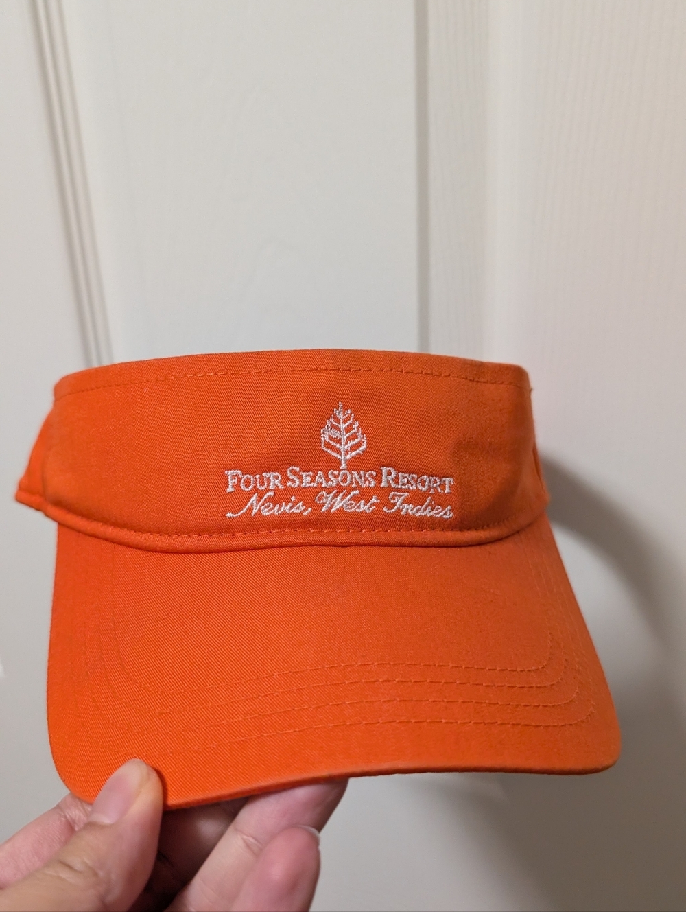 Vintage Four Seasons Resort Nevis West Indies Hat 90's Imperial Cap Visor Orange